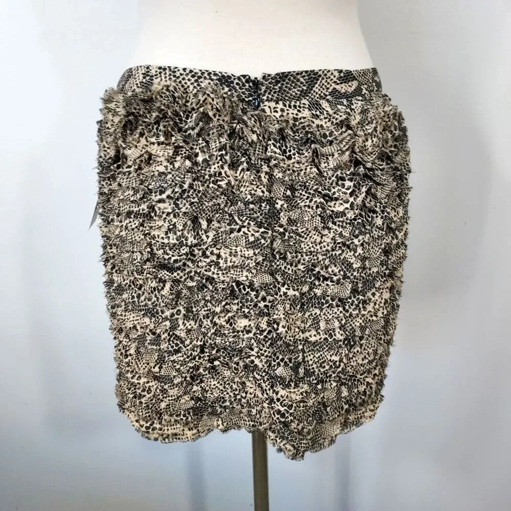 MICHAEL Michael Kors Womens size 12 Snake Print Tiered Ruffled Skirt NWT